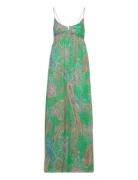 Open Back Printed Dress Maksimekko Juhlamekko Green Mango