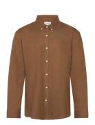 Yarn Dyed Oxford Superflex Shirt Tops Shirts Casual Brown Lindbergh