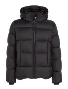 Hooded Quilt Puffer Mw Villakangastakki Pitkä Takki Black Calvin Klein