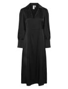 Yaspella Ls Long Dress S. Noos Polvipituinen Mekko Black YAS