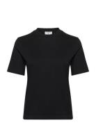 Mock Neck Tee Tops T-shirts & Tops Short-sleeved Black Filippa K