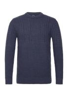 Jacob Cable Jumper Tops Knitwear Round Necks Blue Superdry