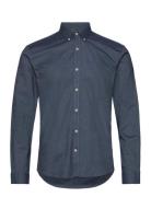 Yarn Dyed Oxford Superflex Shirt L/ Tops Shirts Casual Blue Lindbergh