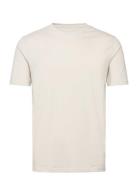 Mens Stretch Crew Neck Tee S/S Tops T-shirts Short-sleeved Cream Lindb...