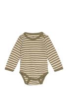 Body Ls - Yd Stripe Bodies Long-sleeved Green CeLaVi