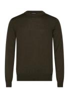 Keane Merino Crew Neck Sweater Tops Knitwear Round Necks Khaki Green J...