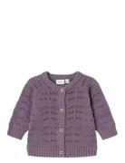 Nbfnesanne Ls Short Knit Card Tops Knitwear Cardigans Purple Name It