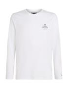 Hilfiger Stack Ls Tee Tops Knitwear Round Necks White Tommy Hilfiger