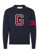 Seasonal G C-Neck Tops Knitwear Round Necks Navy GANT