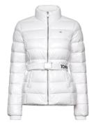 Tjw Branded Belt Down Jacket Vuorillinen Takki Topattu Takki White Tom...