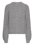 Objflora Re L/S Knit Pullover Noos Tops Knitwear Jumpers Grey Object