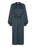 Belted Long Sleeve Dress Maksimekko Juhlamekko Blue Filippa K