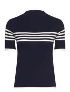 Fine-Knit Striped Sweater Tops Knitwear Jumpers Navy Mango