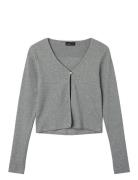 Nlfkula Ls Rib Cardigan Tops Knitwear Cardigans Grey LMTD