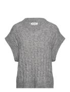 Finnll Vest Sl Tops Knitwear Jumpers Grey Lollys Laundry