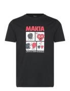 Cartoon T-Shirt Tops T-shirts Short-sleeved Black Makia