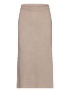 Vicomfy A-Line Knit Skirt- Noos Polvipituinen Hame Brown Vila