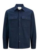 Jprraymond Melange Solid Ls Overshirt Sn Tops Overshirts Blue Jack & J...