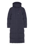 Hooded Down Jacket Topattu Pitkä Takki Navy Polo Ralph Lauren