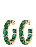 Gretia Sg Emerald Green Accessories Jewellery Earrings Hoops Green Dyr...