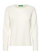 Sweater L/S Tops Knitwear Jumpers Cream United Colors Of Benetton