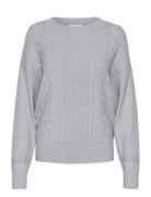 Crdela Knit Pullover Tops Knitwear Jumpers Grey Cream