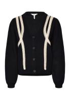 Objulla Knit L/S Re Cardigan 134 Tops Knitwear Cardigans Black Object