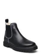 Booties - Flat - With Elastic Talvikengät Tarroilla Black ANGULUS