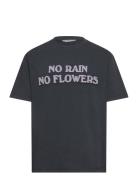 Nb Felt Flower Tee Black Tops T-shirts Short-sleeved Black Nikben