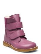 Boots - Flat - With Velcro Talvikengät Tarroilla Pink ANGULUS