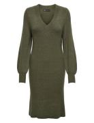 Onlkatia Ls V-Neck Dress Nca Knt Polvipituinen Mekko Khaki Green ONLY