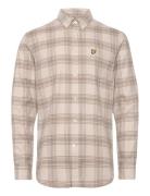 Tonal Check Flannel Shirt Tops Shirts Casual Beige Lyle & Scott