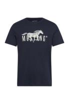 Style Austin Tops T-shirts Short-sleeved Navy MUSTANG