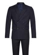 Narrow Striped Db Mens Suit Puku Navy Lindbergh