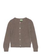 Baby Pointelle Cardigan Tops Knitwear Cardigans Brown FUB