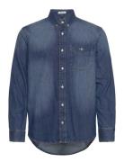 Reg Denim Shirt Tops Shirts Casual Blue GANT