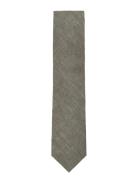 Structured Tencel Tie 7 Cm Solmio Kravatti Khaki Green Lindbergh Black