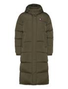 Tjw Alaska Long Puffer Ext Topattu Pitkä Takki Khaki Green Tommy Jeans