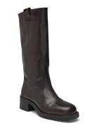 Sajan Brown Leather Boots Korkeavartiset Saapikkaat Brown ALOHAS