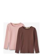 2 Rib T-Shirt L/S Reese Tops T-shirts Long-sleeved T-shirts Multi/patt...