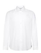 Structured Engineered Slim Shirt Tops Shirts Business White Michael Ko...