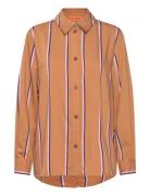 Long Sleeve Shirt, 2249 Striped Vis Tops Shirts Long-sleeved Orange ST...