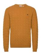 P-B Lambwool Cable Tops Knitwear Round Necks Beige Timberland