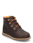 Pokey Pine Mid Lace Up With Zip Boot Dark Brown Bootsit Nauhalliset Sa...