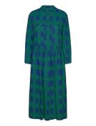 Checked Loose Fit Dress Polvipituinen Mekko Green Bobo Choses