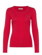 Carlotta New Reg Rib Usp W Tee Tops T-shirts & Tops Long-sleeved Red U...