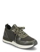 Women Lace-Up Matalavartiset Sneakerit Tennarit Khaki Green Tamaris