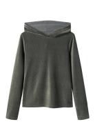 Nkforinge Ls Slim Vel Top Wh Tops Sweat-shirts & Hoodies Hoodies Silve...