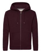 Essential Logo Zip Hoodie Tops Sweat-shirts & Hoodies Hoodies Burgundy...