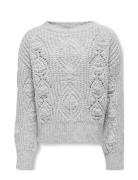 Kogrosetta L/S Glitter Knt Tops Knitwear Pullovers Grey Kids Only